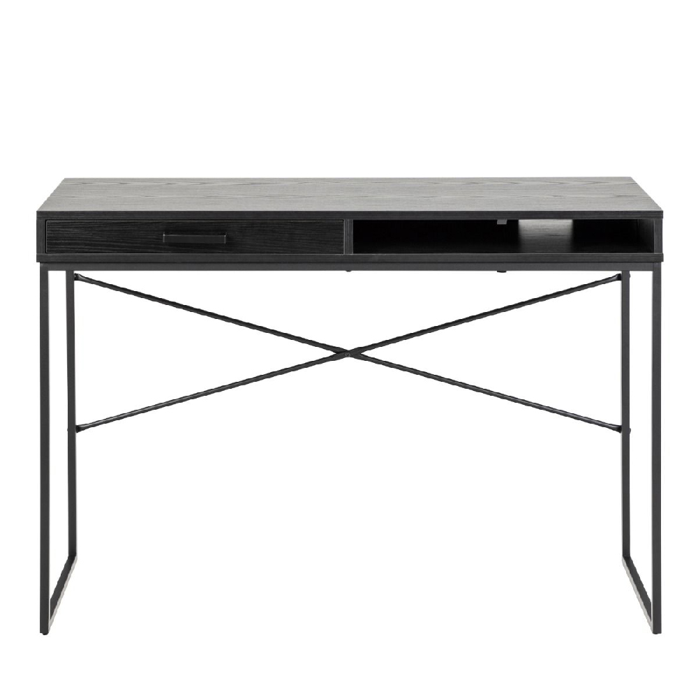 Sparks Wooden Laptop Desk With 1 Drawer In Ash Black