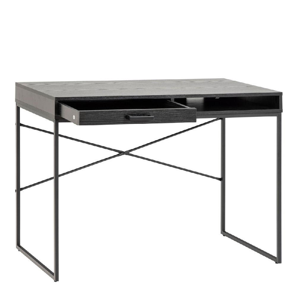 Sparks Wooden Laptop Desk With 1 Drawer In Ash Black