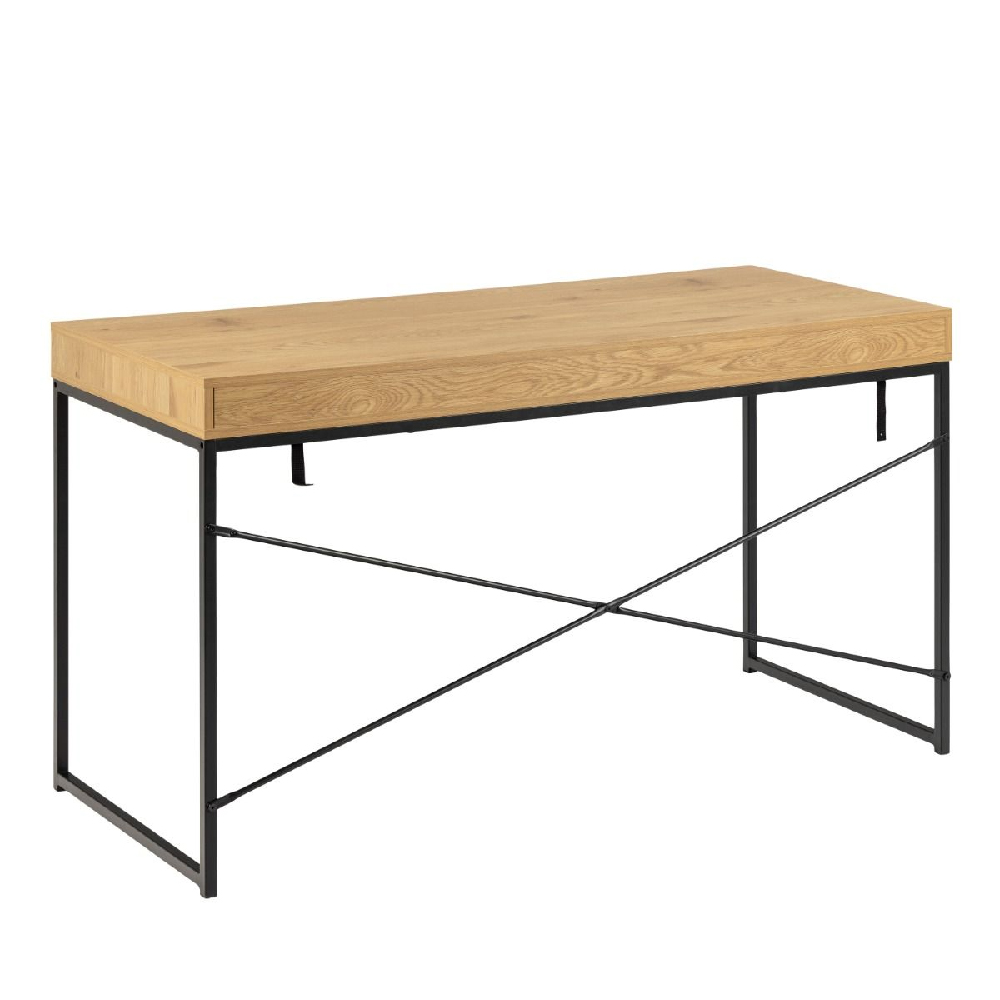 Sparks Wooden Laptop Desk With 1 Drawer And Metal Frame In Oak
