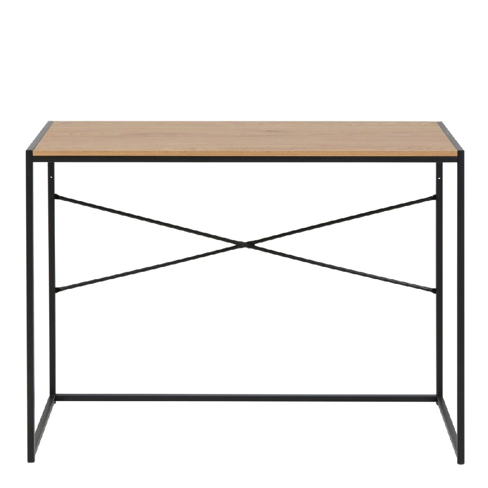 Sparks Wooden Laptop Desk With Black Metal Frame In Oak