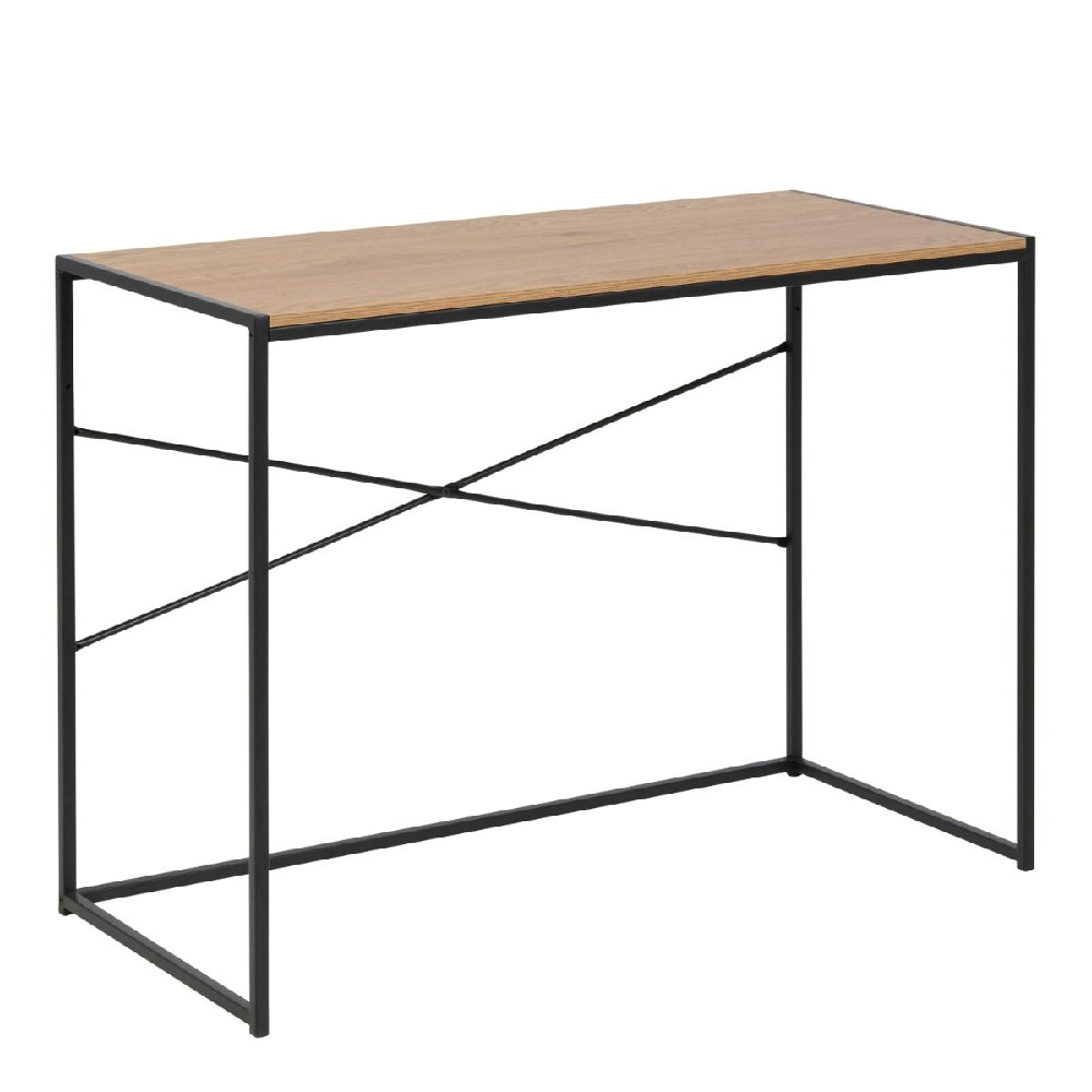 Read more about Sparks wooden laptop desk with black metal frame in oak