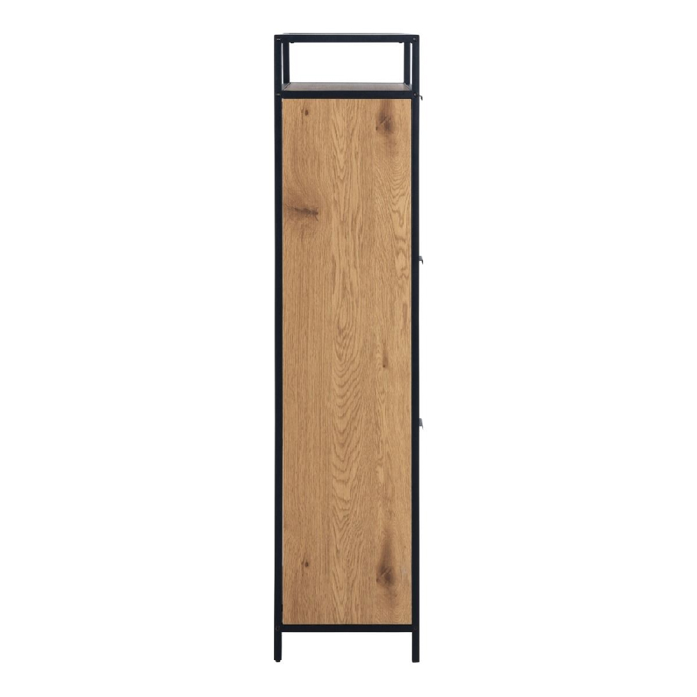 Sparks Wooden Shoe Cabinet With 3 Flip Doors In Oak And Black