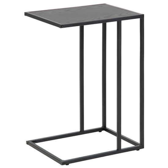 Read more about Sparks wooden side table in ash black with black frame