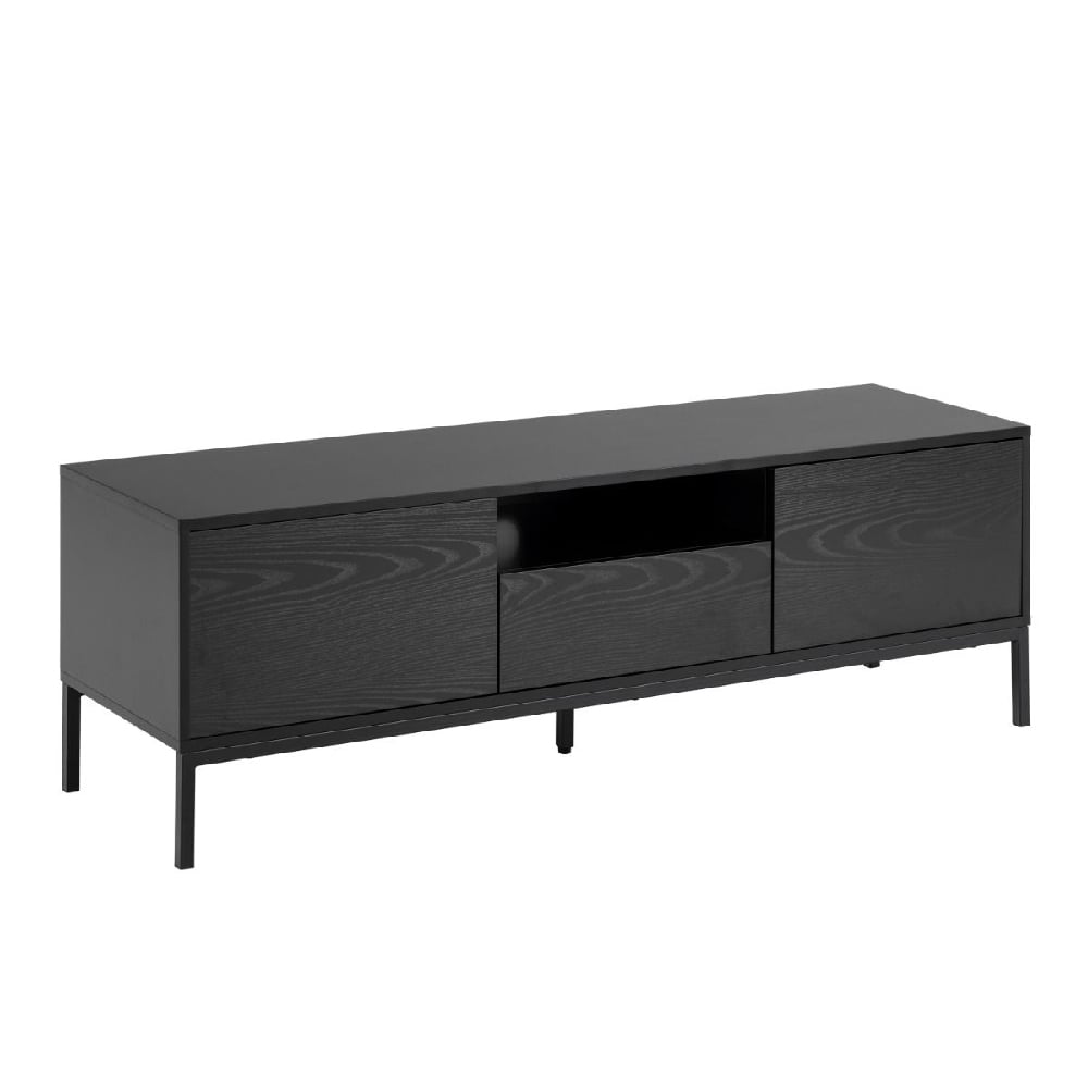 Read more about Sparks wooden tv stand with 2 doors 1 drawer in ash black