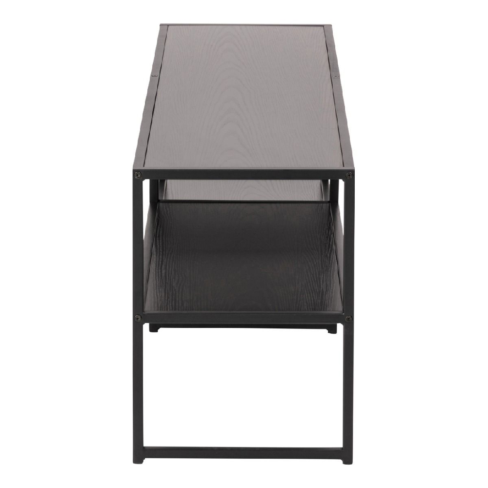 Sparks Wooden TV Stand With 3 Shelves In Ash Black