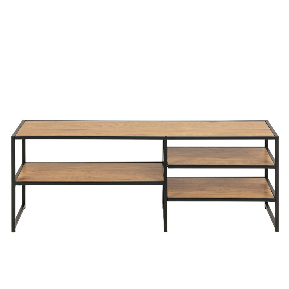 Sparks Wooden TV Stand With 3 Shelves In Oak And Black
