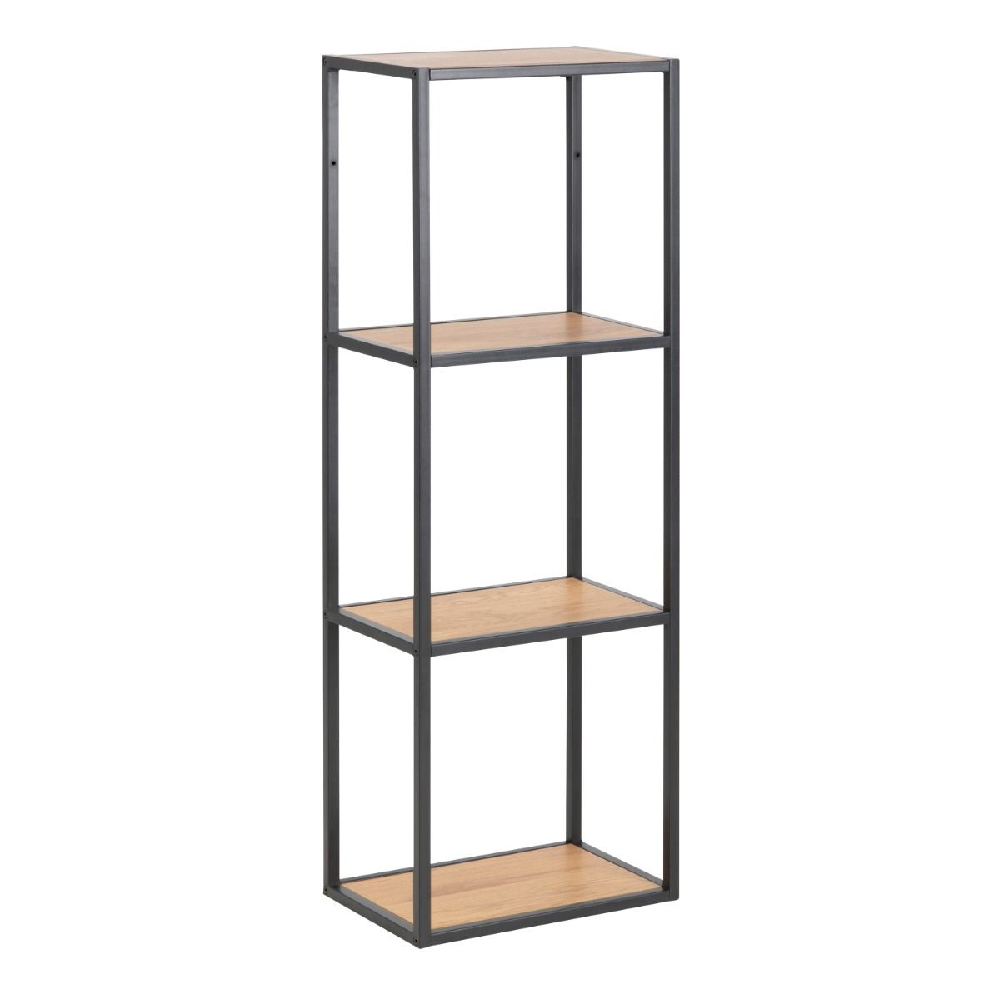 Sparks Wooden Wall Shelf With 2 Shelves In Oak And Black