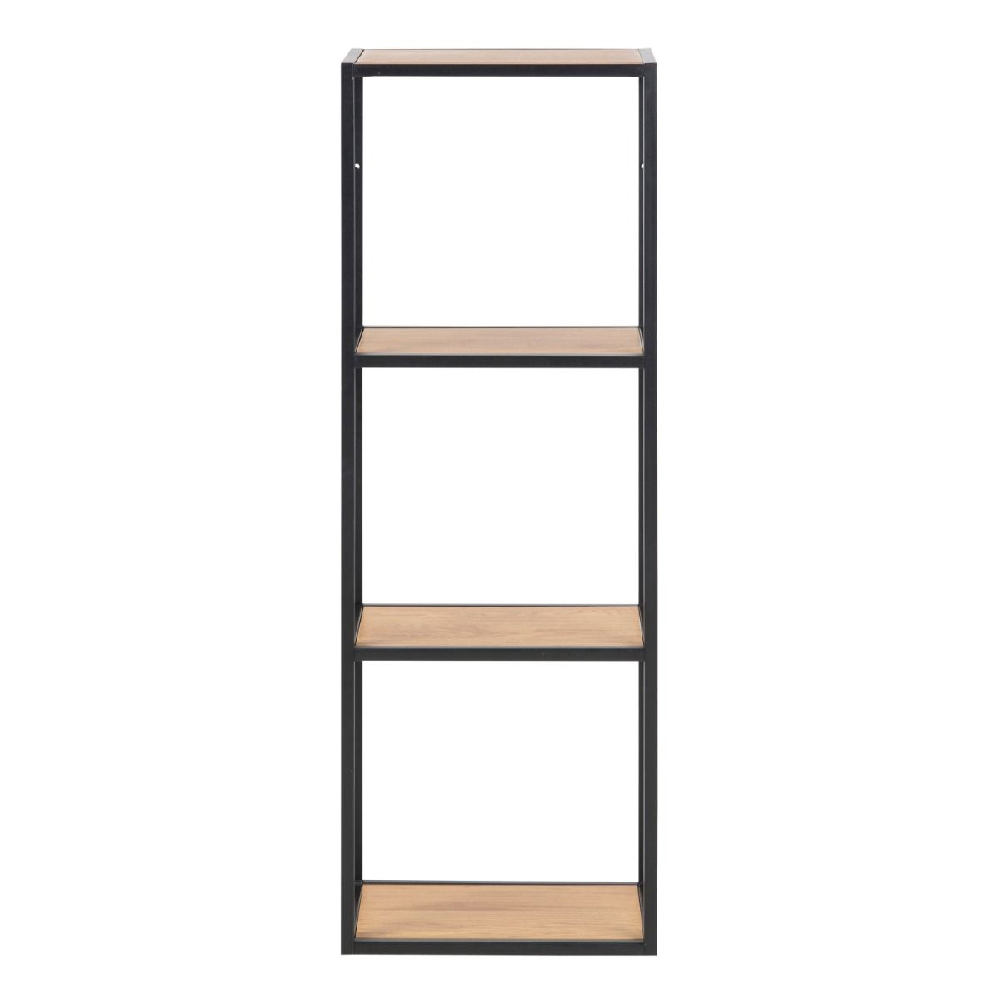 Sparks Wooden Wall Shelf With 2 Shelves In Oak And Black