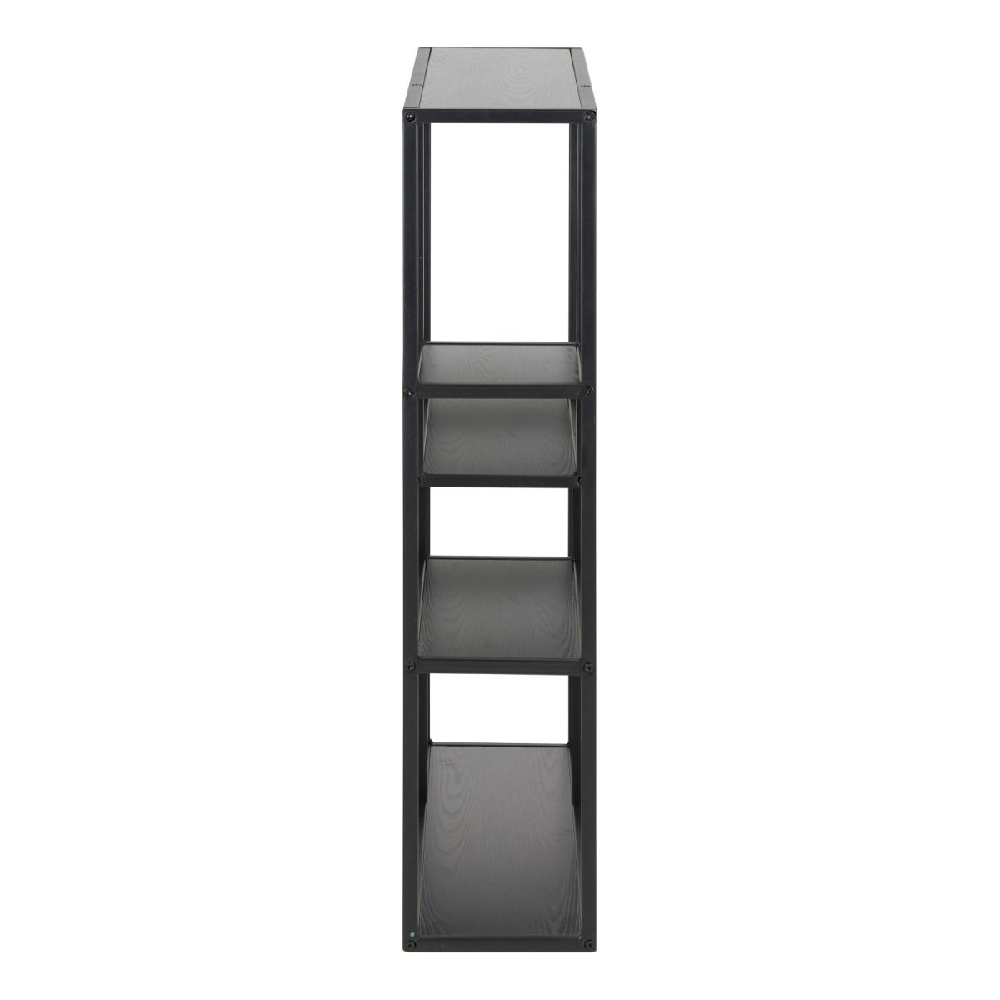 Sparks Wooden Wall Shelf With 4 Shelves In Black