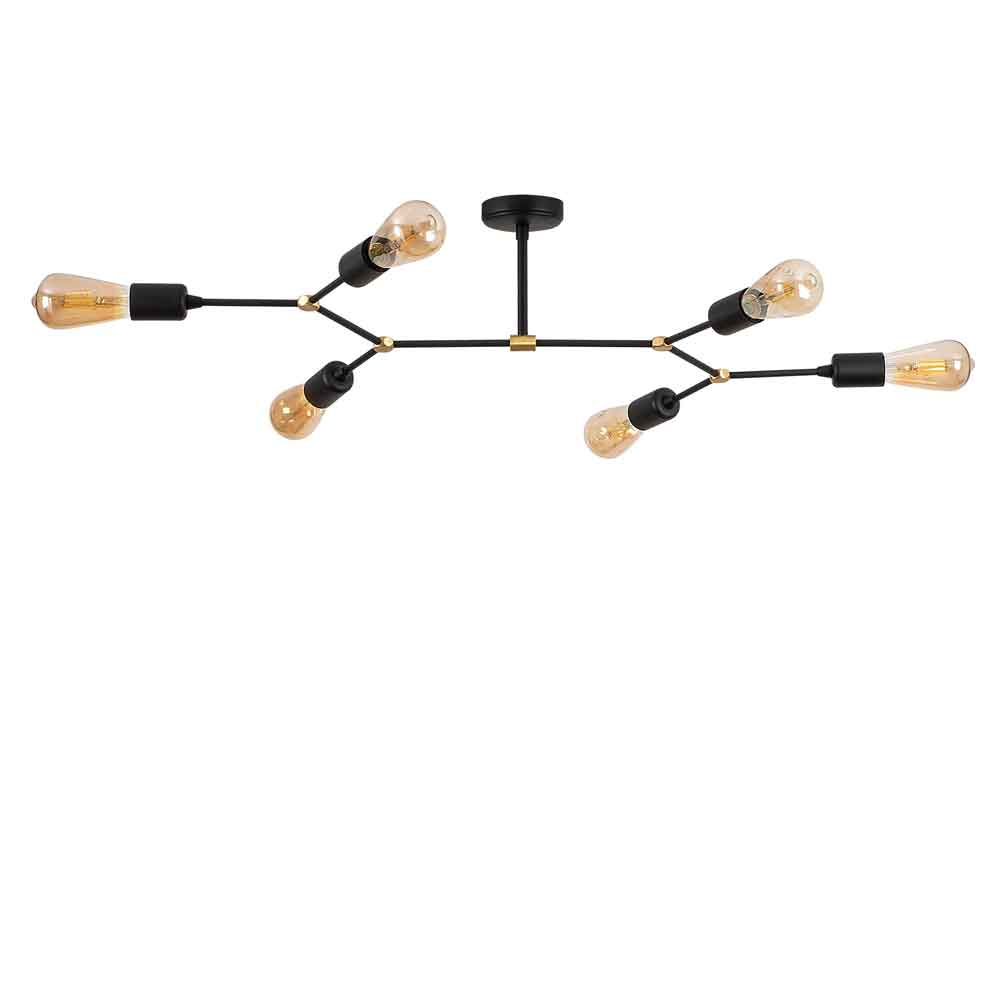 Sparrow 6 Light Metal Ceiling Cluster Light in Black