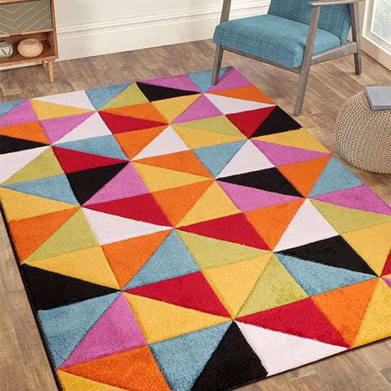 Product photograph of Spectra Carved 120x170cm Destin Rug In Multi-colour from Furniture in Fashion