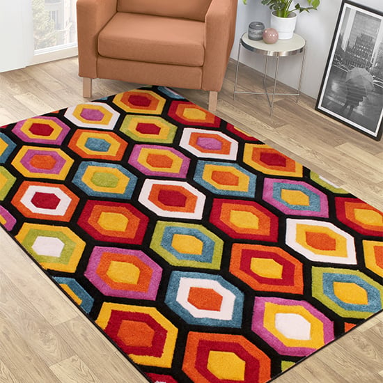 Product photograph of Spectra Carved 120x170cm Marco Rug In Multi-colour from Furniture in Fashion