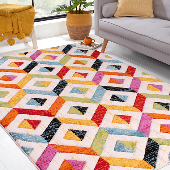 Product photograph of Spectra Carved 120x170cm Sarasota Rug In Multi-colour from Furniture in Fashion