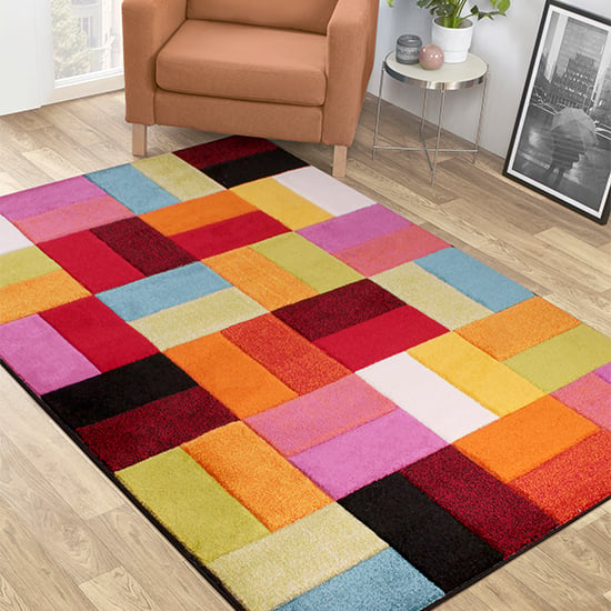 Product photograph of Spectra Carved 160x230cm Largo Rug In Multi-colour from Furniture in Fashion