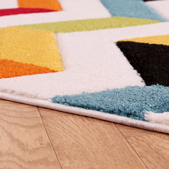 Spectra Carved 80x150cm Coral Rug In Multi-Colour