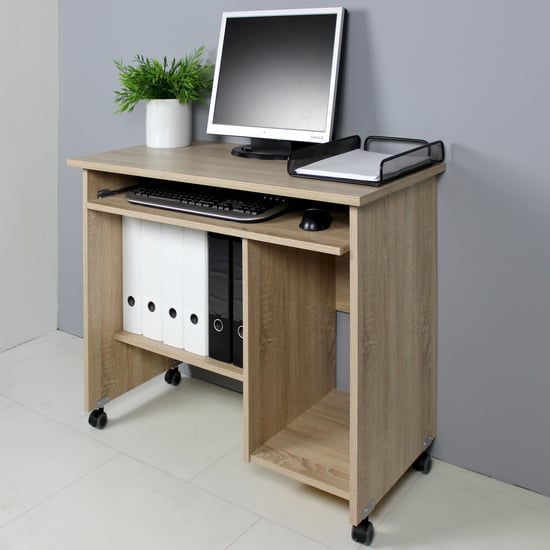 Product photograph of Spectral Wooden Computer Desk In Sonoma Oak from Furniture in Fashion