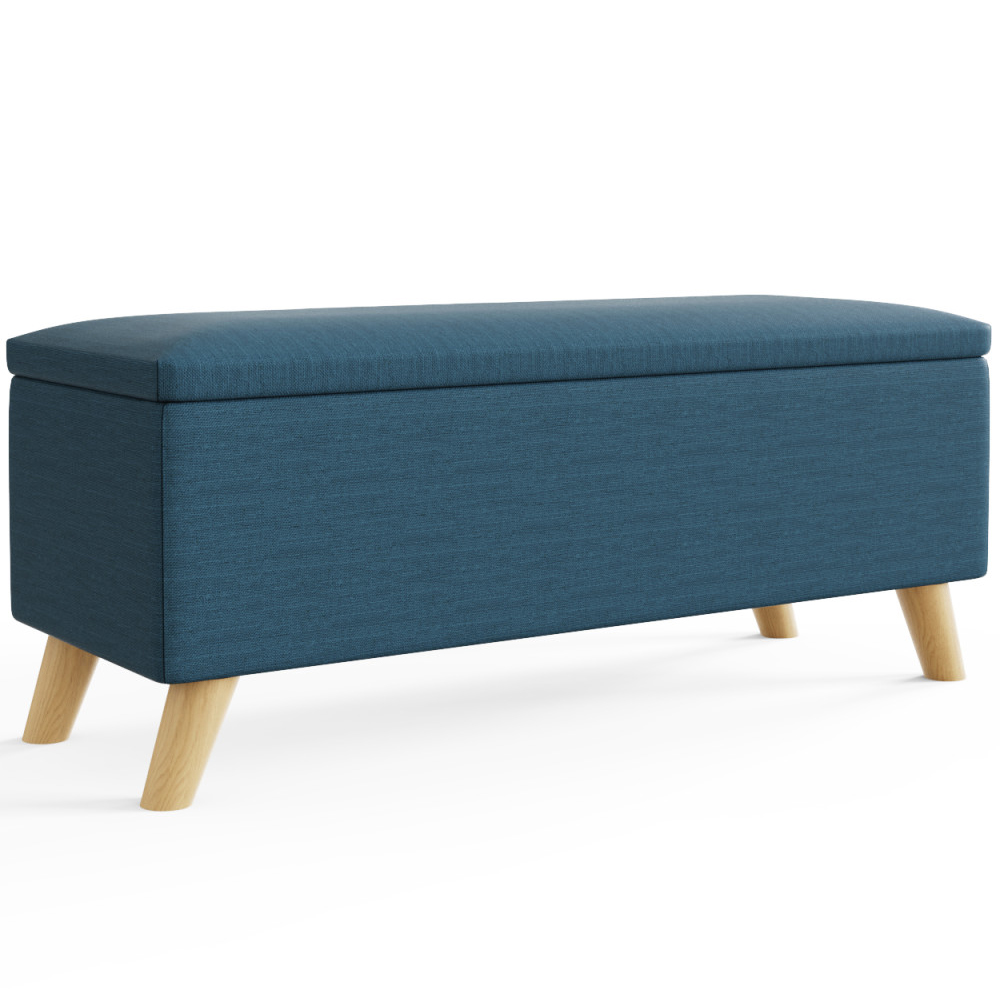 Speke Fabric Storage Ottoman In Teal