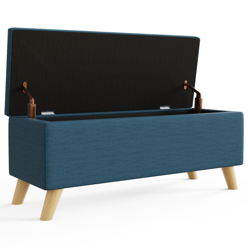 Speke Fabric Storage Ottoman In Teal