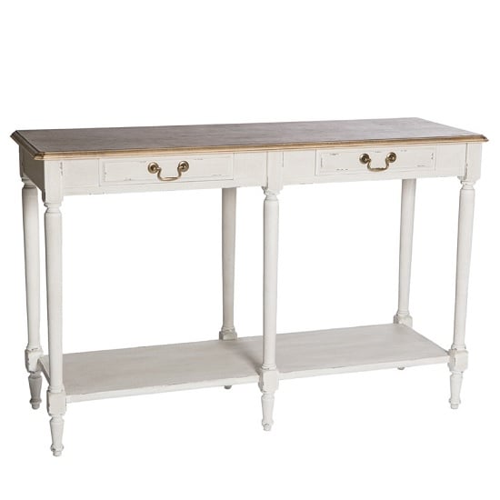 Spencer Wooden Console Table Large In White With 2 Drawers Furniture