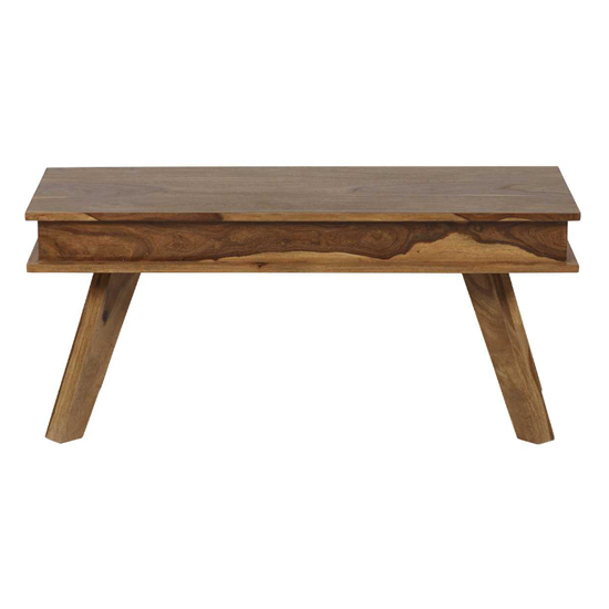 Spica Wooden Dining Bench Medium In Natural Sheesham