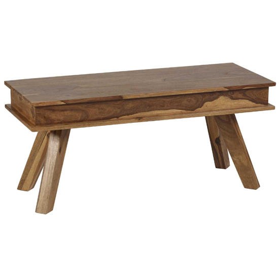 Read more about Spica wooden dining bench medium in natural sheesham