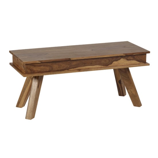 Spica Wooden Dining Bench In Natural Sheesham
