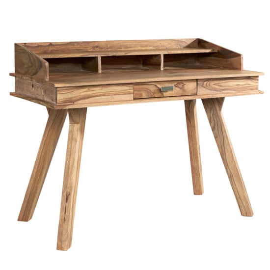 Spica Wooden Study Desk In Natural Sheesham