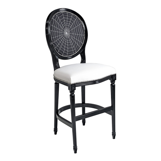 View Spiders web georgian short bar stool in black