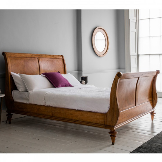 Spire Wooden High End King Size Bed In Walnut Furniture in Fashion