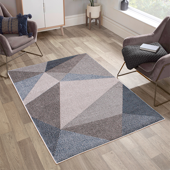 Product photograph of Spirit 120x170cm Kite Design Rug In Navy from Furniture in Fashion