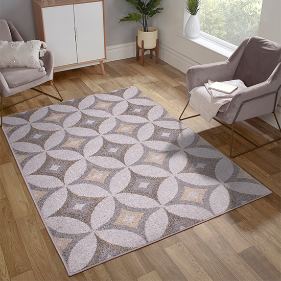 Product photograph of Spirit 120x170cm Star Design Rug In Ochre from Furniture in Fashion