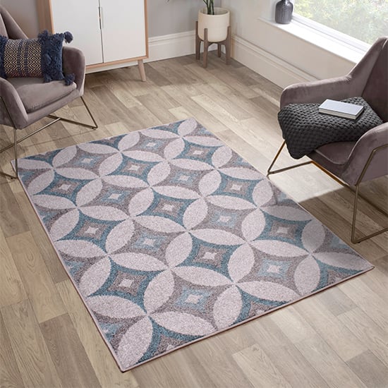 Photo of Spirit 120x170cm star design rug in teal