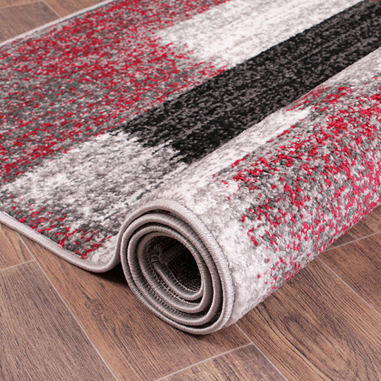 Spirit 160x230cm Mosaic Design Rug In Red And Grey_2
