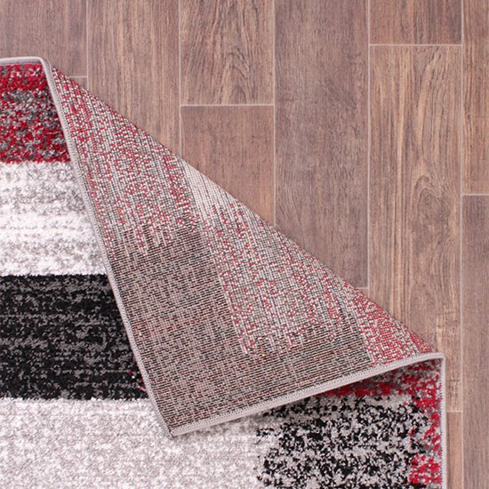 Spirit 160x230cm Mosaic Design Rug In Red And Grey_3