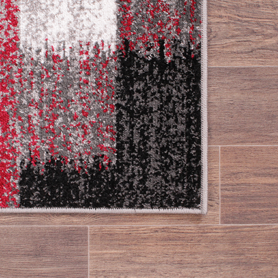 Spirit 160x230cm Mosaic Design Rug In Red And Grey_4