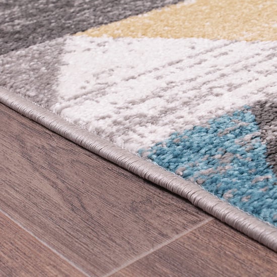 Spirit 160x230cm Triangle Design Rug In Ochre And Teal_5