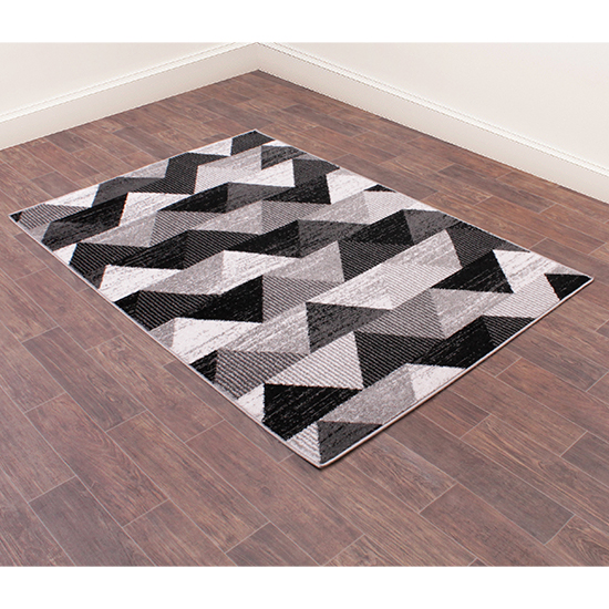 Spirit 60x110cm Triangle Design Rug In Black_6