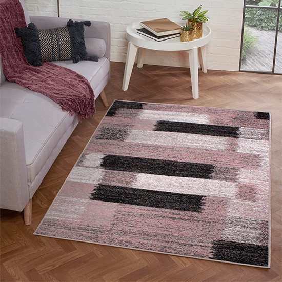 Product photograph of Spirit 66x230cm Mosaic Design Rug In Pink from Furniture in Fashion