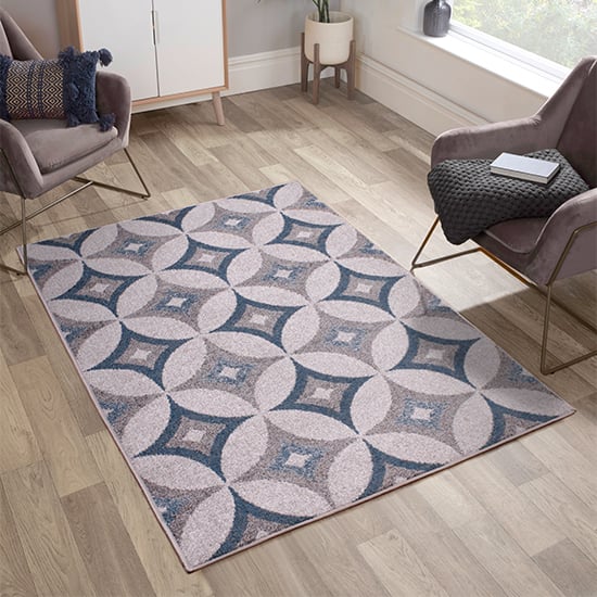 Photo of Spirit 80x150cm star design rug in navy