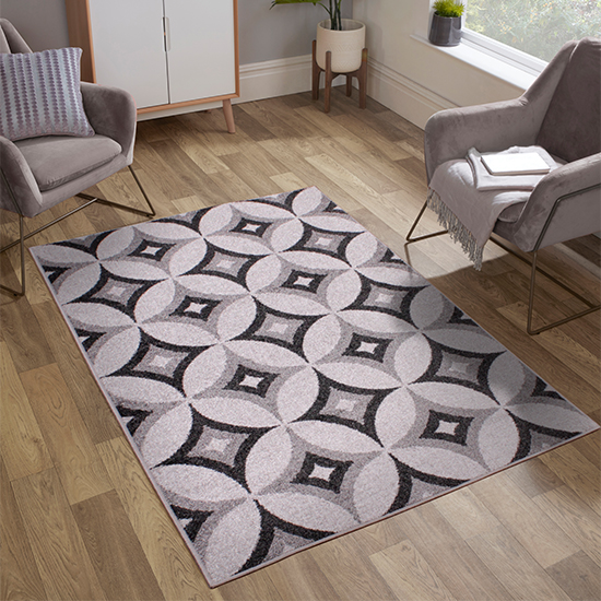 Spirit 80x150cm Star Design Rug In Silver