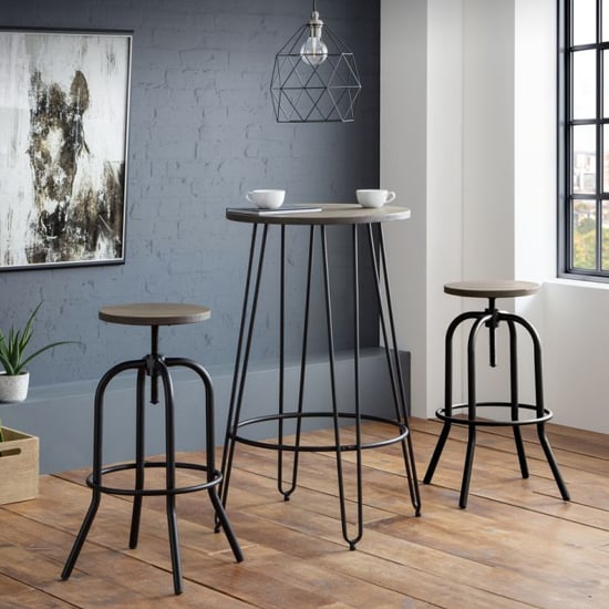 Product photograph of Sagira Industrial Bar Stool In Mocha Elm from Furniture in Fashion