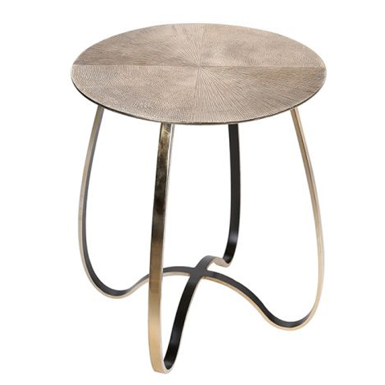 Split Aluminium Large Side Table In Champagne