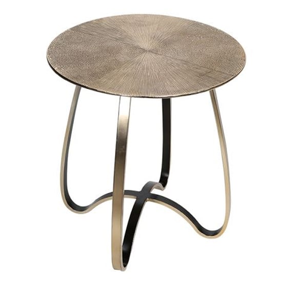 Photo of Split aluminium small side table in champagne
