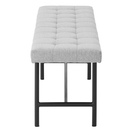 Spokane Fabric Upholstered 160cm Dining Bench In Light Grey_3