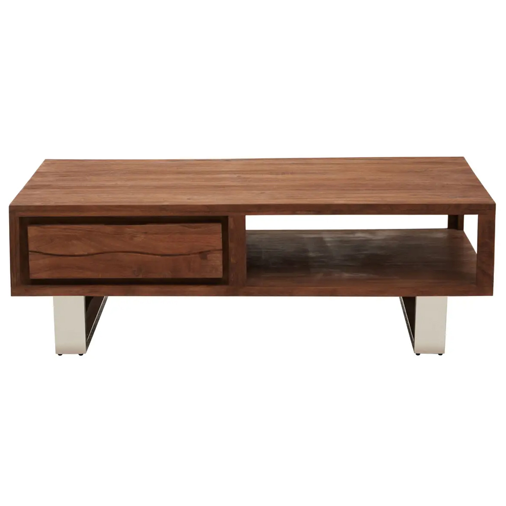 Spooner Wooden Coffee Table With 1 Drawer In Brown