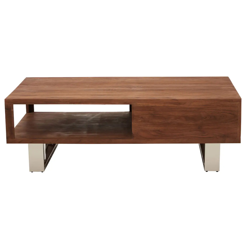 Spooner Wooden Coffee Table With 1 Drawer In Brown