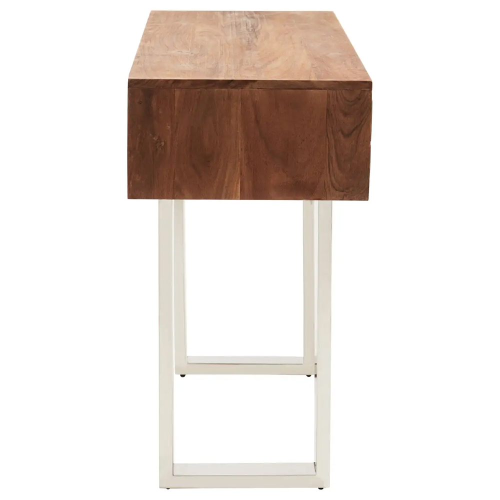 Spooner Wooden Console Table With 2 Drawers In Brown