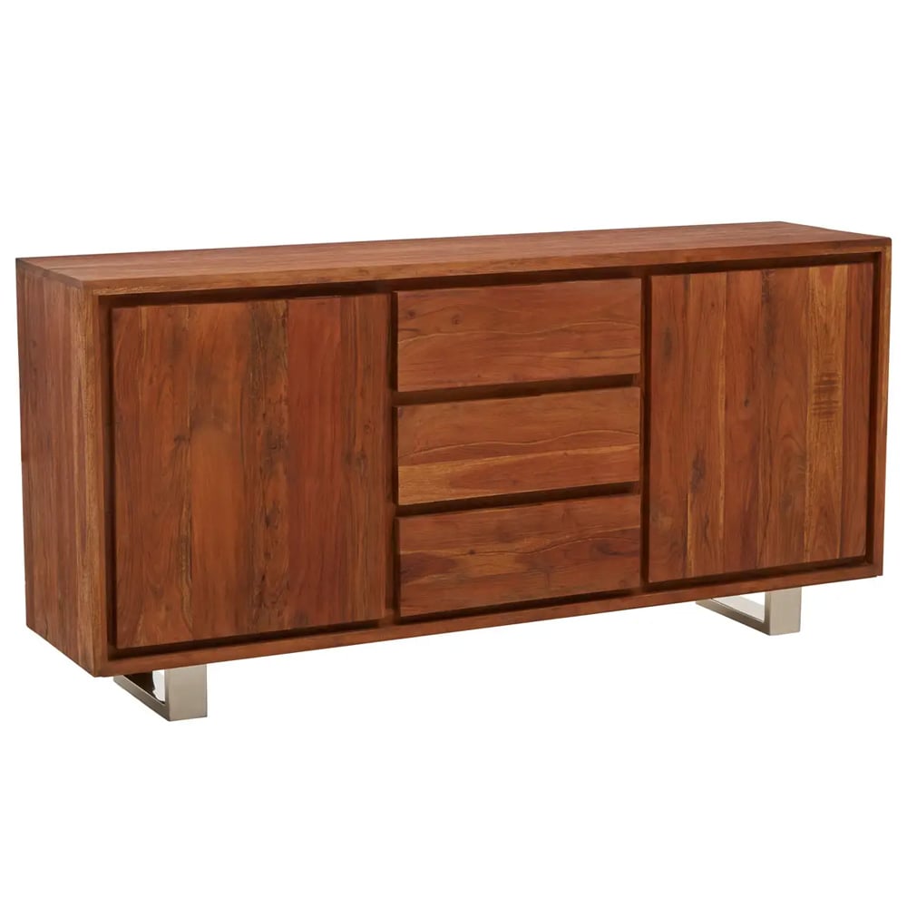 Spooner Wooden Sideboard With 2 Doors 3 Drawers In Brown