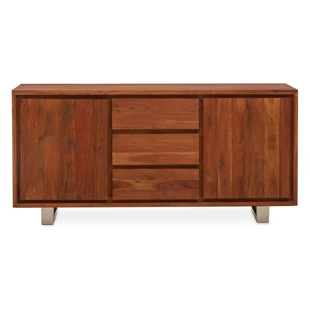 Spooner Wooden Sideboard With 2 Doors 3 Drawers In Brown