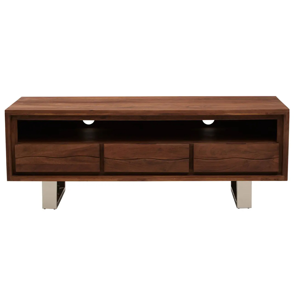 Spooner Wooden TV Stand With 3 Drawers In Brown